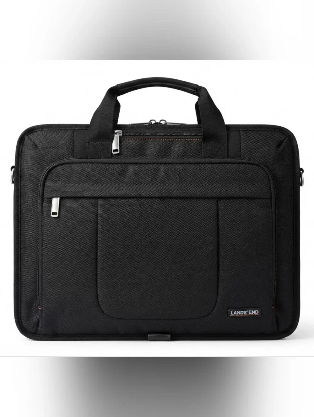 Lands' End Black Business Briefcase Laptop Bag Multi Compartment Professional Wo